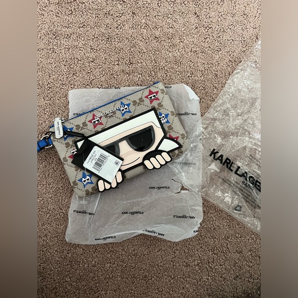 New tags NWT Karl Lagerfeld Paris Maybelle SLG Zip Wallet Wristlet Strap Gift - Picture 12 of 12